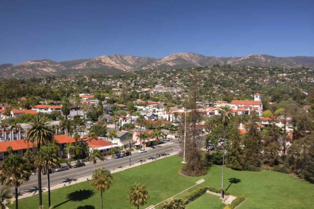 Santa_Barbara_17_092_04012017 - Tangerine Falls was 15 minutes drive from downtown Santa Barbara, where we got this view from the clock tower at the Old Courthouse, which was well worth visiting, especially since it's free