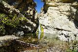Santa_Paula_Canyon_315_03052021 - Contextual look at the Santa Paula Canyon Falls from the base of its punch bowl