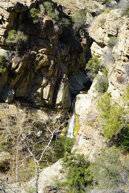 Santa_Paula_Canyon_331_03052021 - Looking down at the context of Santa Paula Canyon Falls from the Big Cone Campground