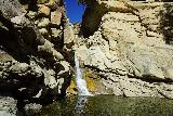 Santa_Paula_Canyon_381_02052021 - Angled look back at the Santa Paula Canyon Falls fronted by the lower punch bowl