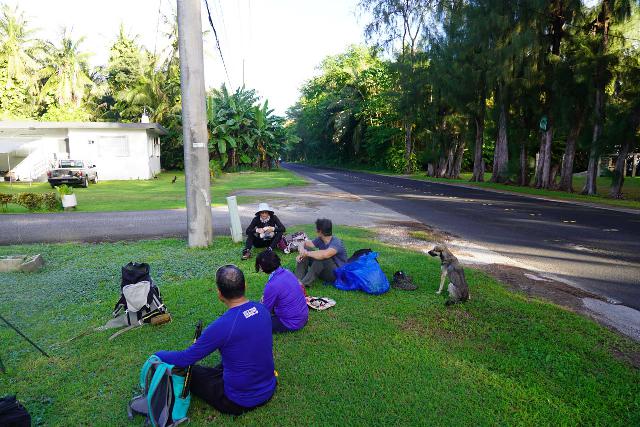 Sasalaguan_139_11182022 - The group recuperating by someone's residence adjacent to Hwy 4 while awaiting our guide Chris to return with the van so we could go back to our respective residences and accommodations