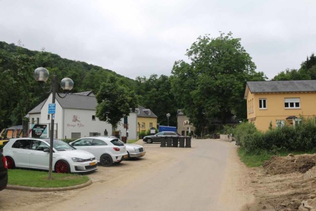 Schiessentumpel_010_06192018 - The car park for the visitor center as well as the trailhead in the town of Mullerthal