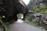 Senga_Falls_055_10172016 - Wedged rocks creating somewhat of an arch on the walkway within the Shosenkyo Gorge