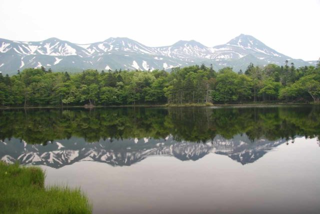 Shiretoko_Goko_047_06072009 - Almost perfect reflections of the mountains in the Shiretoko Five Lakes