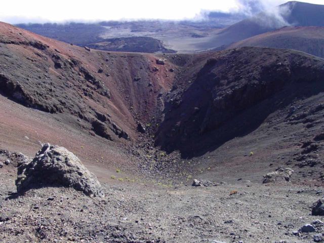 Sliding_Sands_Trail_060_09052003 - Amazing to think that further up the lush and rainy slopes of windward Haleakala was the dry and barren crater area of the volcano itself