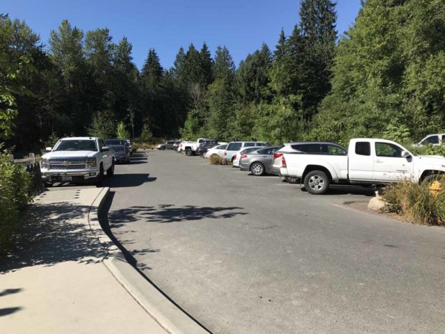 Snoqualmie_Falls_17_021_iPhone_07292017 - Looking back at the lower parking lot where there were still a handful of parking spaces