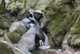 Sonoma_Creek_Falls_042_05222016 - Mom scrambling to get all the way up to the base of Sonoma Creek Falls