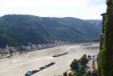 St_Goar_022_06162018 - Looking over the freighters navigating the Rhine as seen from the castle walls of the Burg Rheinfels in St Goar