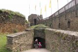 St_Goar_063_06172018 - Julie and Tahia making their way down beneath the Clock Tower at Burg Rheinfels