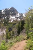 Stewart_Falls_059_05282017 - Starting to get my first distant glimpses of the Stewart Falls in high late May 2017 flow as the trail veered towards the right and entered the Stewart Creek drainage