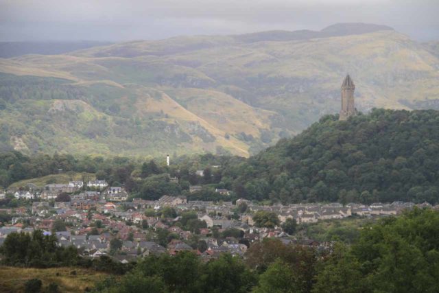 Stirling_Castle_195_08292014 - Roughly 46 miles south of Aberfeldy was Stirling, which was famous for the Stirling Castle; shown here is a view from the castle towards the William 'Braveheart' Wallace Memorial