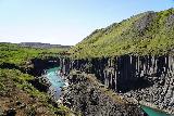 Studlagil_Canyon_117_08102021 - Looking into the basalt pillars lining Studlagil Canyon