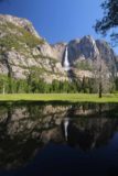 Swinging_Bridge_17_013_06162017 - Yosemite Falls reflected in a calm part of the Merced River