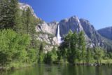 Swinging_Bridge_17_022_06162017 - View of Yosemite Falls over the Merced River right from the middle of the Swinging Bridge during our June 2017 visit