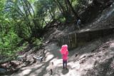 Switzer_Falls_038_04232016 - Julie and Tahia going up some immediate switchbacks shortly after the crossing of Arroyo Seco by the stoves during our April 2016 hike to Switzer Falls