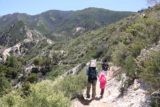 Switzer_Falls_058_04232016 - Julie and Tahia now descending towards Arroyo Seco from the scenic trail junction at the apex of our hike