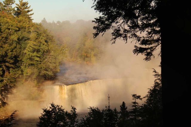 Tahquamenon_Falls_152_10012015 - While the best view of the Upper Tahquamenon Falls may have better lighting in the morning, we had to contend with the morning fog getting in the way