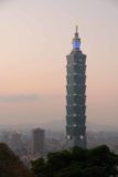 Taipei_265_11052016 - View of the partially lit Taipei 101 Building as we were at the summit of Elephant Mountain (Xiangshan)
