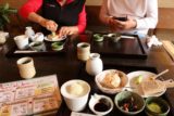 Takayama_089_10202016 - Mom grating her own wasabi across the table at Miyabi-an in Central Takayama