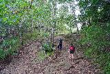 Tarzan_Falls_113_11202022 - Chris leading Tahia up past another slippery part of the track from Tarzan Falls