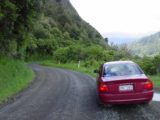 Te_Urewera_007_11142004 - The rental car on the unsealed road through Te Urewera National Park