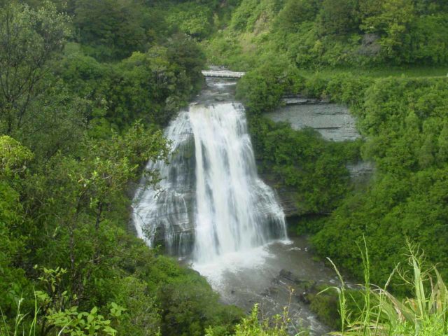 Te_Urewera_024_11142004 - As we continued on the unsealed Lake Waikaremoana Road past Totarapapa Falls, we then encountered the impressive Mokau Falls near the northeastern shores of Lake Waikaremoana itself