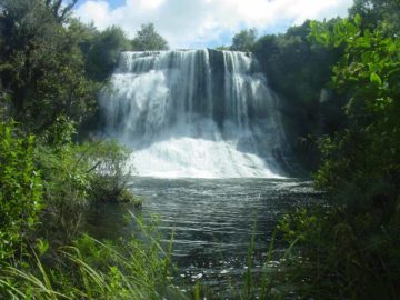 Papakorito Falls was the last of the waterfalls that we saw while making the long drive through Te Urewera National Park between Rotorua and Wairoa.  This particular waterfall was attractively...