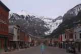 Telluride_008_04162017 - Looking back along the main drag in downtown Telluride towards the beautiful mountains backing the ski resort town