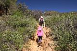 Tenaja_Falls_028_03312019 - Julie and Tahia ascending the Tenaja Falls Trail where the footing could be a little tricky due to rocks and erosion as seen on our March 2019 visit