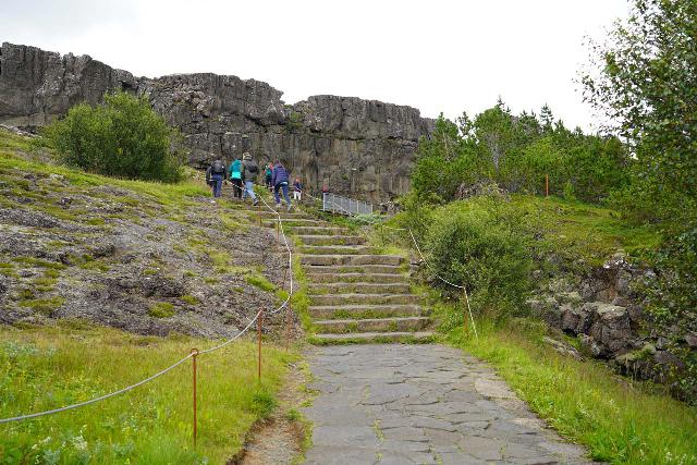 Thingvellir_040_08062021 - Steps leading up to an upper boardwalk area leading to the lookout platform for Öxarárfoss