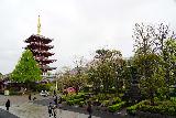 Tokyo_055_04062023 - Looking across parts of the Japanese Garden towards the red pagoda as seen from the left side of the Senso-ji Temple