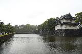 Tokyo_145_04062023 - Rainy view across the moat towards the main entrance of the Imperial Palce in Tokyo (the lost umbrella was somewhere in the corner of the moat towards the left)