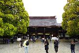Tokyo_166_04062023 - Looking ahead at the main temple building within the Meiji Jingu Shrine Complex in Tokyo