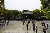 Tokyo_169_04062023 - Looking back at the wide open courtyard fronting the main temple building within the Meiji Jingu Shrine Complex in Tokyo