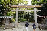 Tokyo_175_04062023 - Going through another torii gate off the side of the main temple building in the Meiji Jingu Shrine Complex in Tokyo