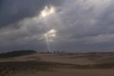 Tottori_Sand_Dunes_004_10222016 - Looking back at some god beam piercing through the storm clouds over the Tottori Sand Dunes
