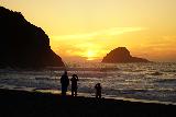 Trinidad_Beach_103_11212020 - Looking towards a family checking out the setting sun over Trinidad Beach