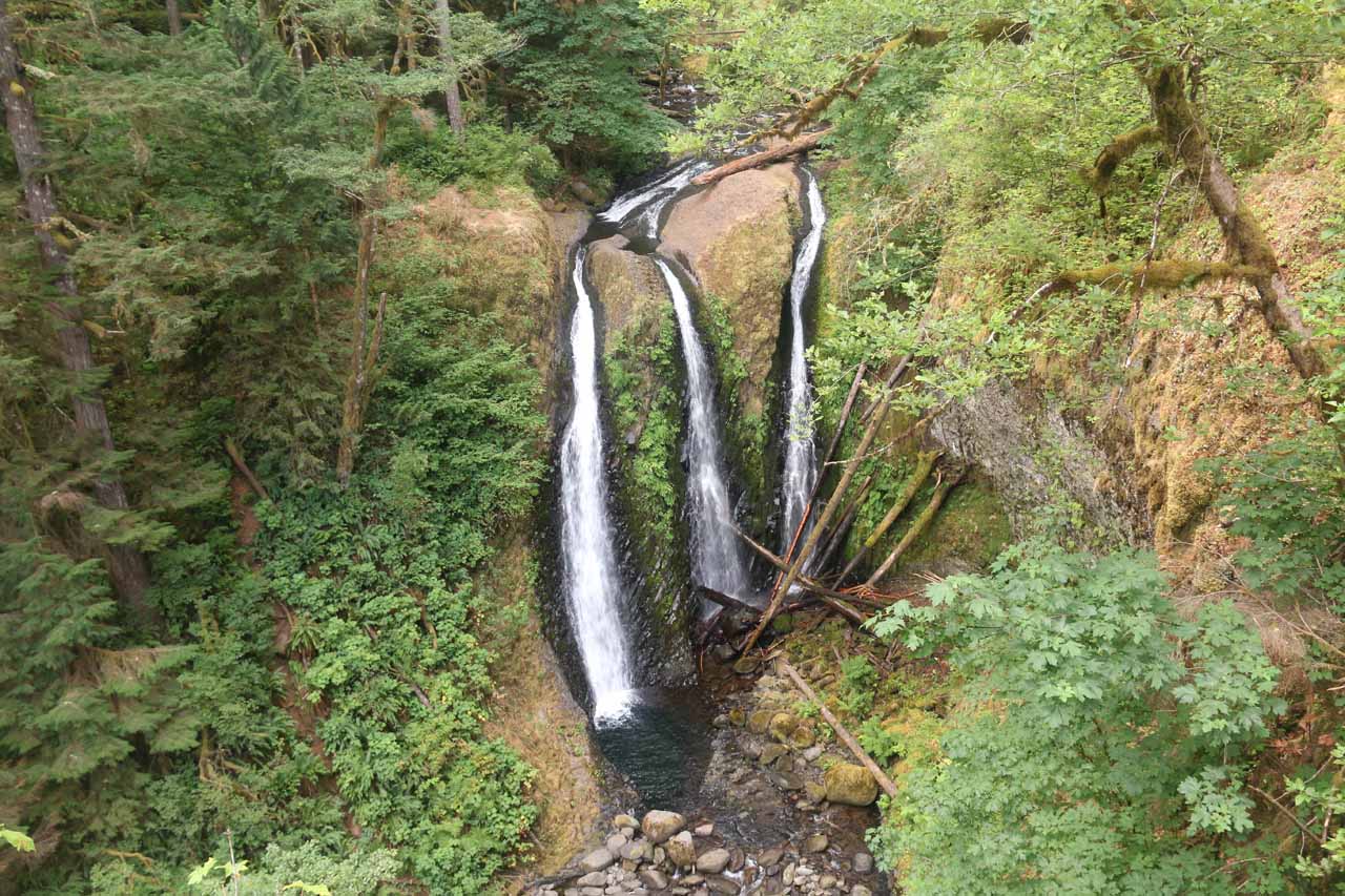 Triple Falls in the upper reaches of the Oneonta Gorge