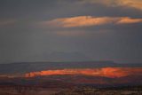 UT12_Scenic_Views_048_04022018 - Fiery red glow of red sandstone cliffs as the sun was setting as seen from the scenic overlook that used to be nothing more than a paved pullout to let vehicles pass