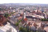 Ulm_028_06232018 - Looking out towards the rooftops of the city of Ulm from the first 'rest stop' on the ascent to the top of Ulm Munster