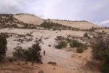 Upper_Calf_Creek_Falls_18_220_04022018 - Mom going up across a sandstone section where we had to look carefully for rock cairns