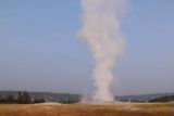 Upper_Geyser_Basin_17_019_08112017 - The eruption of the Old Faithful Geyser though the jet of water was shrouded insteam