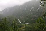 Utladalen_220_07212019 - Unobstructed view of the series of waterfalls tumbling near the Vetti Farm as the rain was definitely coming down now