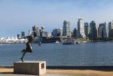 Vancouver_136_07312017 - Some statue that I'd imagine belonged to a Canadian Olympian fronting the skyline of downtown Vancouver seen from Stanley Park