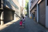 Vancouver_163_07312017 - Julie and Tahia walking in a quiet and shady part of Vancouver while looking for some recommended restaurant in an outdated Lonely Planet book
