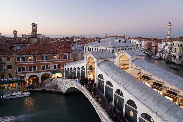We got to enjoy views over the Grand Canal and the Rialto Bridge without jostling with other people for position