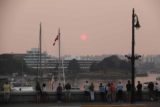 Victoria_BC_171_08022017 - Looking towards the red globe sun across the Victoria Harbour