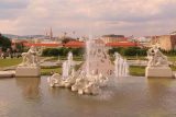 Vienna_454_07082018 - Looking back across a fountain towards the Lower Belvedere in Vienna