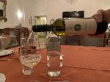 Vignoni_057_iPhone_11182023 - One of the white wines being poured at the Ristorante La Terrazza at Albergo Le Terme in Bagno Vignoni