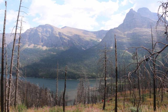 Virginia_and_St_Mary_Falls_016_08062017 - With the Reynolds Creek Fire that ripped through this area in 2015, it was now easier to see St Mary Lake from the St Mary Falls Trail
